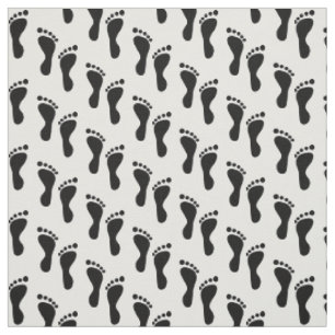 Tissu Pieds nus en noir et blanc