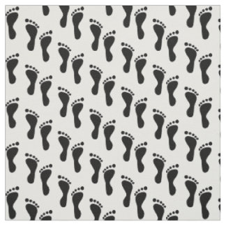 Tissu Pieds nus en noir et blanc