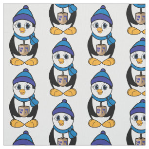 Tissu Pingouin avec Dreidel chez Hanoukka