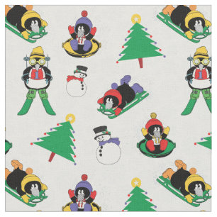 Tissu Pingouin de Noël