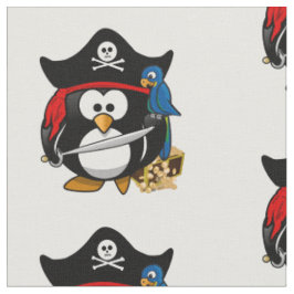 Tissu Pingouin de pirate de carton mignon avec perroquet