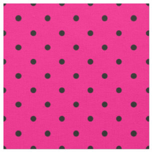 Tissu Pink Lumineux avec Pois noirs Motif