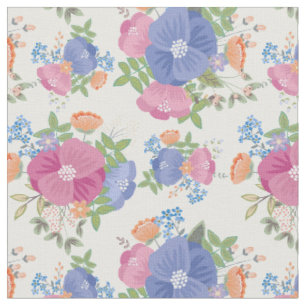 Tissu Pink Purple Pastel Floral