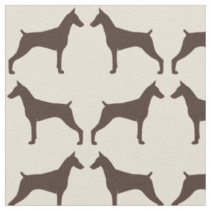 Tissu Pinscher Doberman Silhouettes de Chien Motif
