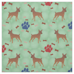 Tissu Pinscher miniature de bande dessinée