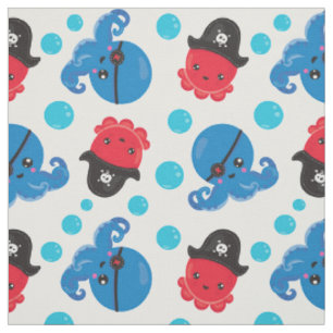 Tissu Pirate Octopus, Motif de pieuvre, Animaux de mer