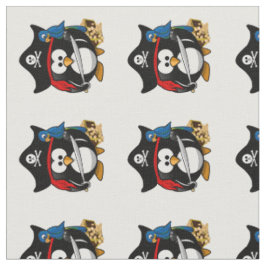 Tissu Pirate Penguin avec perroquet