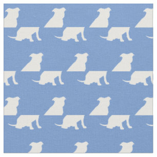 Tissu Pitbulle Chien Silhouette Animal Pit Bull Bleu cla