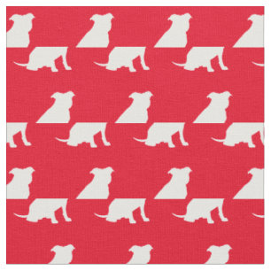 Tissu Pitbulle Chien Silhouette Animal Pit Bull Rouge
