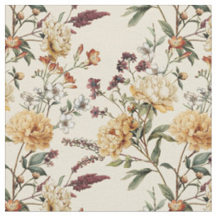 Tissu Pivoine victorienne traditionnelle Fleur élégante
