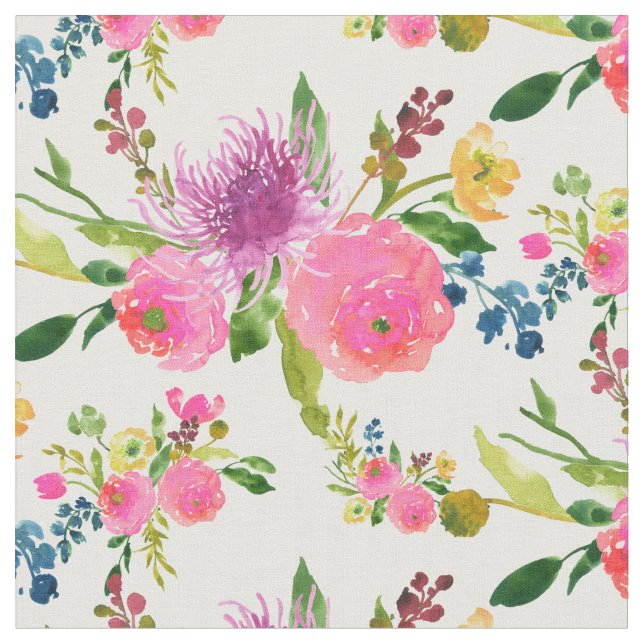 Tissu PixDezines aquarelle florale/ranunculus (Fermer)