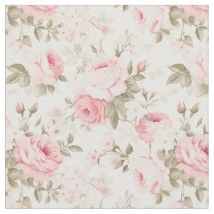 Tissu PixDezines Vintage Victoria Roses Roses Blush