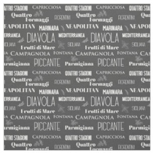 Tissu Pizza Noms Typographie Italien Cuisine Chef