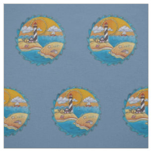 Tissu Plage d'été amusant soleil bord de mer côte