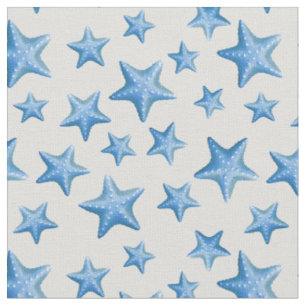 Tissu Plage d'été de poisson étoilé bleu Côte marine