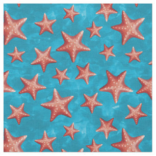 Tissu Plage d'été Red Starfish Côte nautique