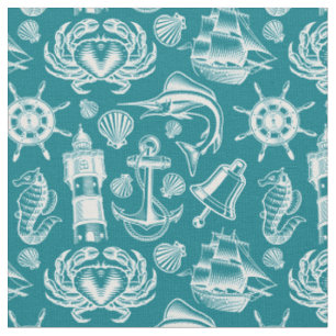 Tissu Plage Nautique Océan Motif