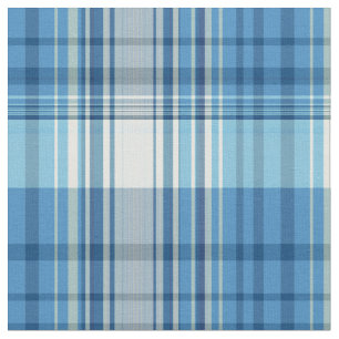 Tissu Plaid Bleu Avec Blanc