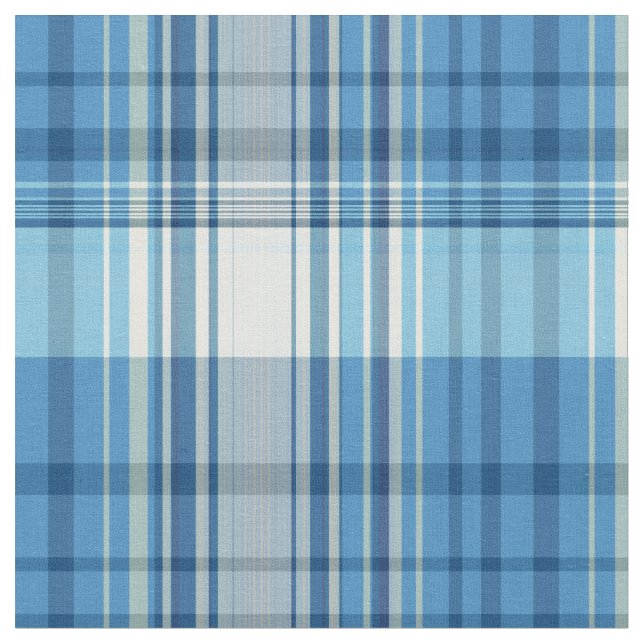 Tissu Plaid Bleu Avec Blanc (Fermer)