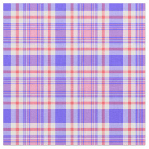 Tissu Plaid bleu et rose violet