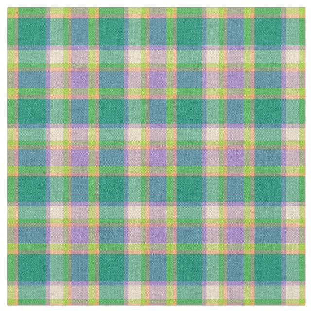 Tissu Plaid de mode vert et violet (Fermer)