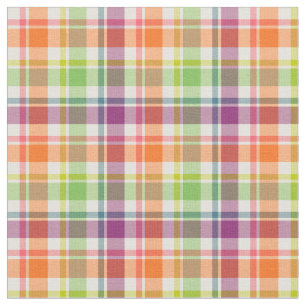 Tissu Plaid de mode violet, orange et vert citron vert