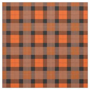 Tissu Plaid noir orange d'automne