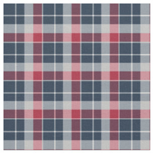 Tissu Plaid sportif bleu marine, rouge et gris