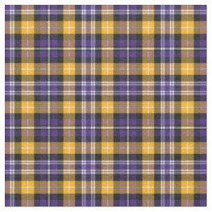 Tissu Plaid sportif d'or pourpre et jaune