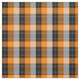 Tissu Plaid /tartan motif orange et noir