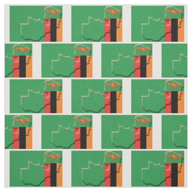 Tissu Plan du DRAPEAU ZAMBIE (Échantillon)