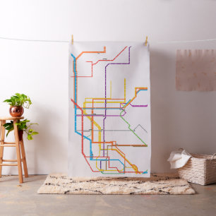 Tissu Plan du métro de la ville