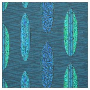 Tissu Planches de surf hawaïennes vintage Big Wave impre