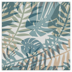 Tissu Plantes tropicaux, jungle, tropiques, beige, feuil