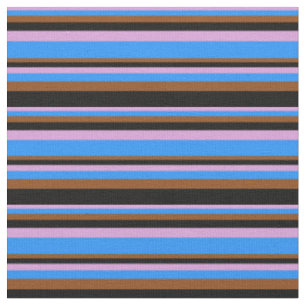 Tissu Plum, bleu, Brown et Motif noir