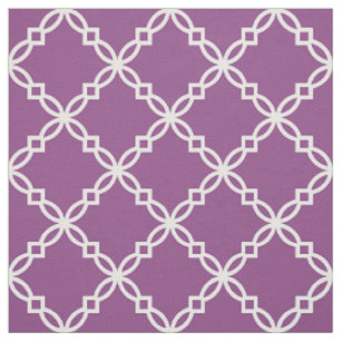 Tissu Plum mauve, blanc faste marocain