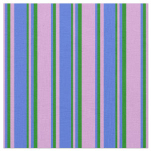 Tissu Plum, Royal Blue et Green Linked/Striped Motif