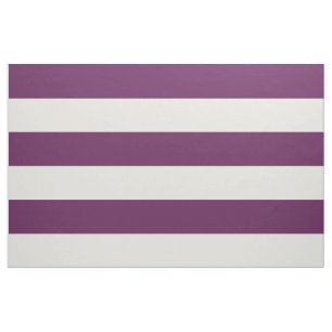 Tissu Plum violet et ivoire Grandes rayures Grande échel