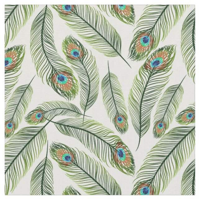 Tissu Plumes de paon (Fermer)