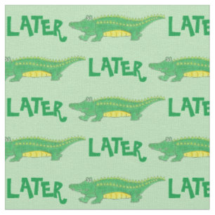 Tissu Plus tard Gator Green Jaune Alligator Crocodile Cr