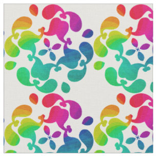 Tissu Plutôt Coloré Fleur Arc-En-Ciel Motif