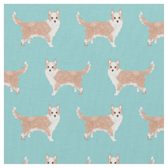 Tissu podengo pequeno chien portugais simple bleu clair (Fermer)