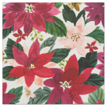 POINSETTIA ABONDANCE Rouge Vacances Aquarelle Flor