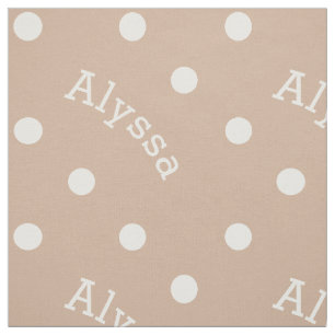Tissu Point de polka beige de sable kaki nommé moderne