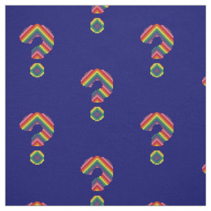 Tissu Point d'interrogation d'arc-en-ciel