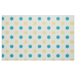 Tissu pointillé Polka/Turquoise et jaune