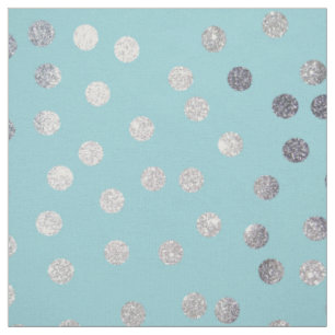 Tissu Points de ville Aqua Blue et Silver Parties scinti