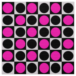 Tissu Points Géométriques À damiers Rose Et Noir