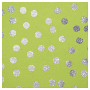 Tissu Points Lime Green et Silver City