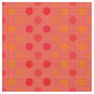 Tissu points texturés orange et rouge